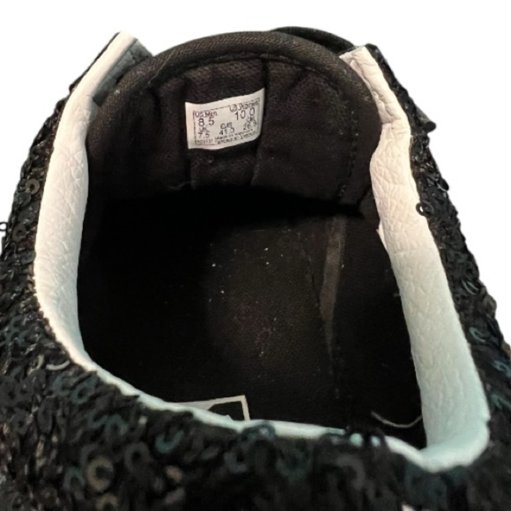 Vans Old Skool Sequins Black and White Tennis Shoes Size 10 - Picture 14 of 16